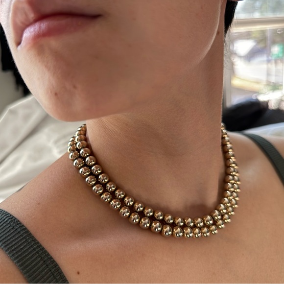 Two Strand Silver Tone Necklace - Picture 1 of 8